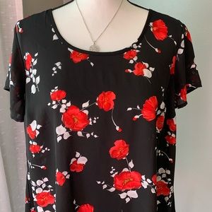 Torrid Short Sleeve Floral Blouse! EUC! Size 00X